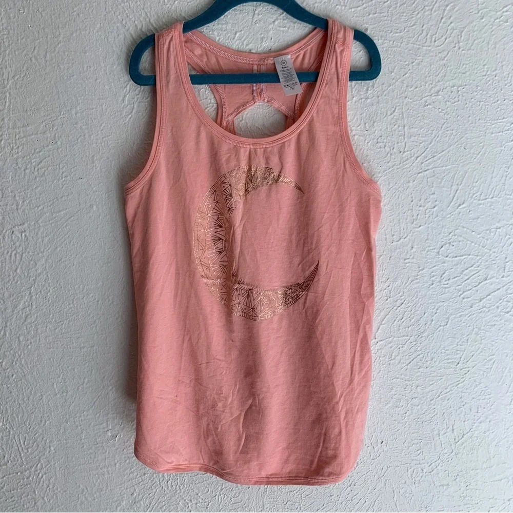 Ivivva Happy Livin’ Coral Metallic Moon Tank Sz 10